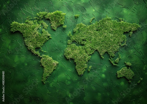 Green Earth Map On a Green Background