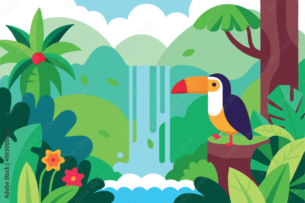 Beautiful waterfall in a tropical rainforest Beautiful waterfall in a tropical rainforest