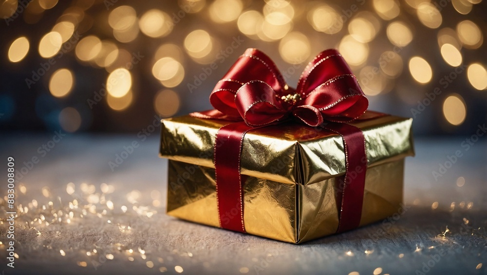 A clean minimalist gift box wrapped A clean minimalist gift box wrapped