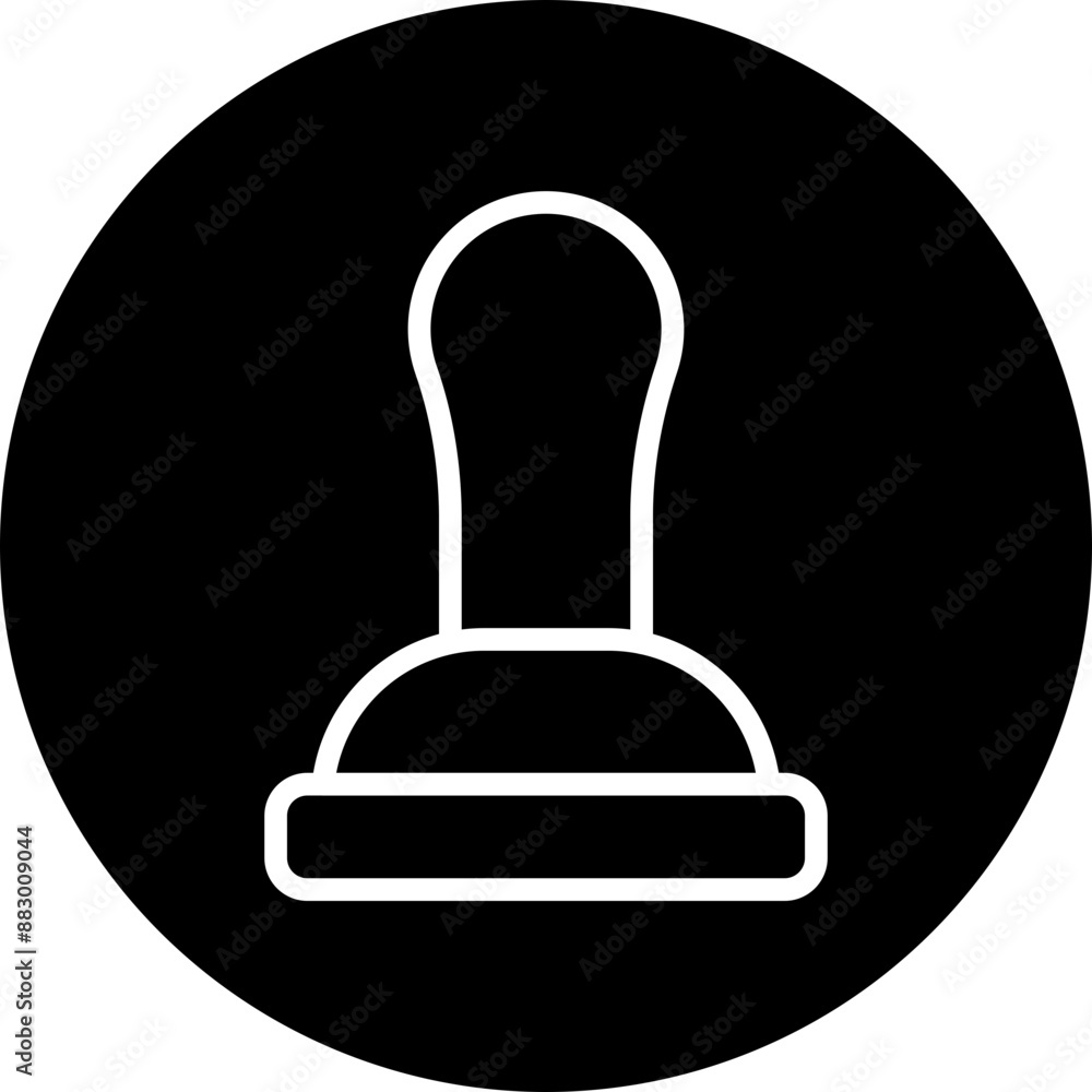 Stamp Vector Line White Circle Black Stamp Vector Line White Circle Black