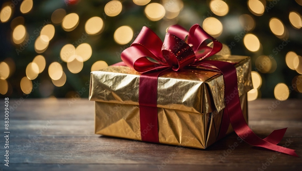 A clean minimalist gift box wrapped A clean minimalist gift box wrapped