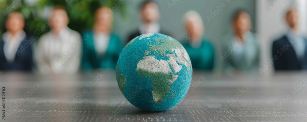 Business team implementing carbon neutrality plans to support climate health Business team implementing carbon neutrality plans to support climate health