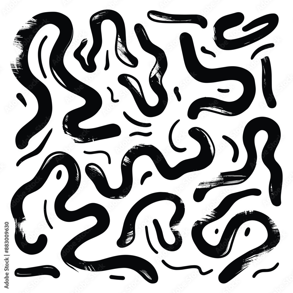 Abstract Black Ink Splatter Pattern on White Background Abstract Black Ink Splatter Pattern on White Background