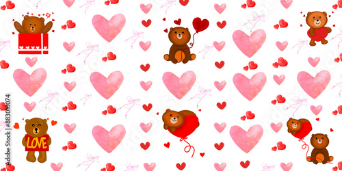 cute bear Seamless Pattern background photo