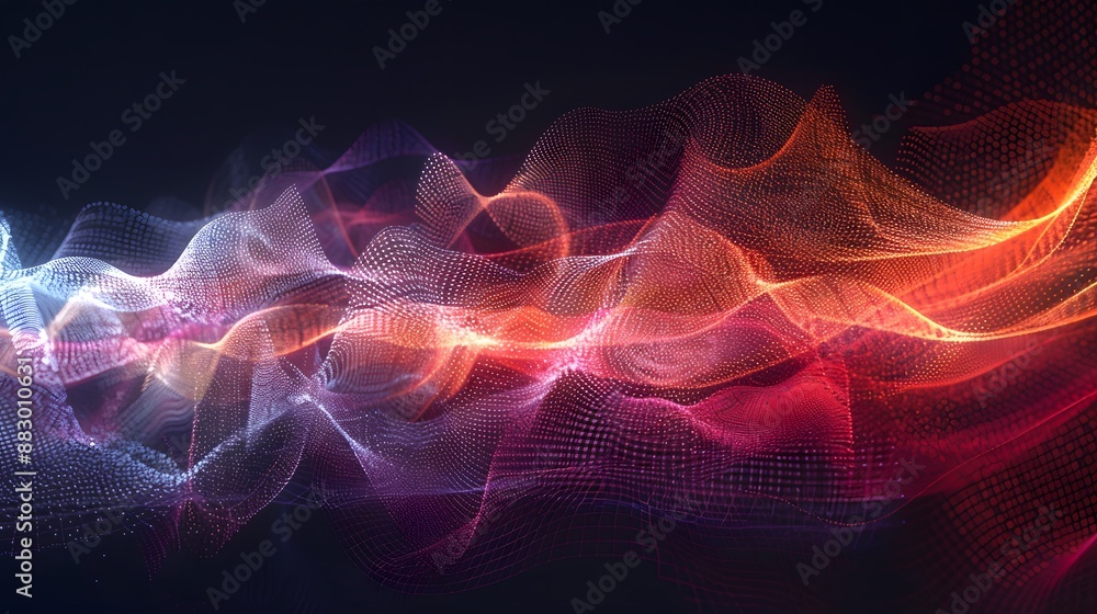 Obraz premium Waveforms: An abstract visualization of audio waveforms, each with unique harmonic content and characteristics, showcasing the foundational elements of sound design