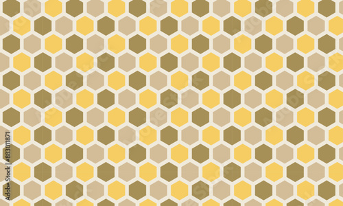 Vector honeycomb pattern. Abstract seamless pattern with hexagons in retro style.