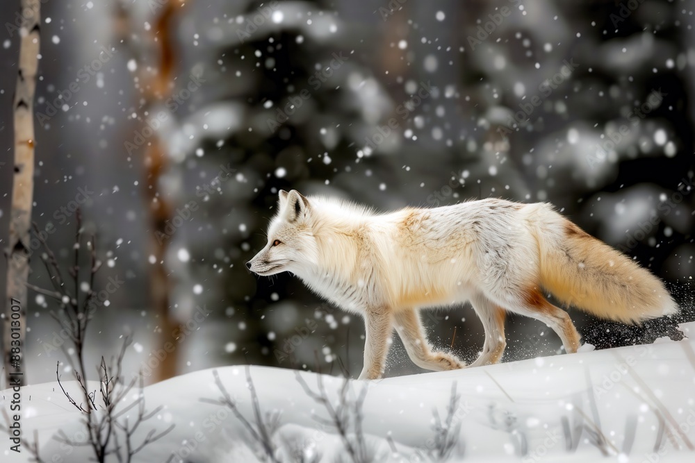 Obraz premium An arctic fox in its natural habitat