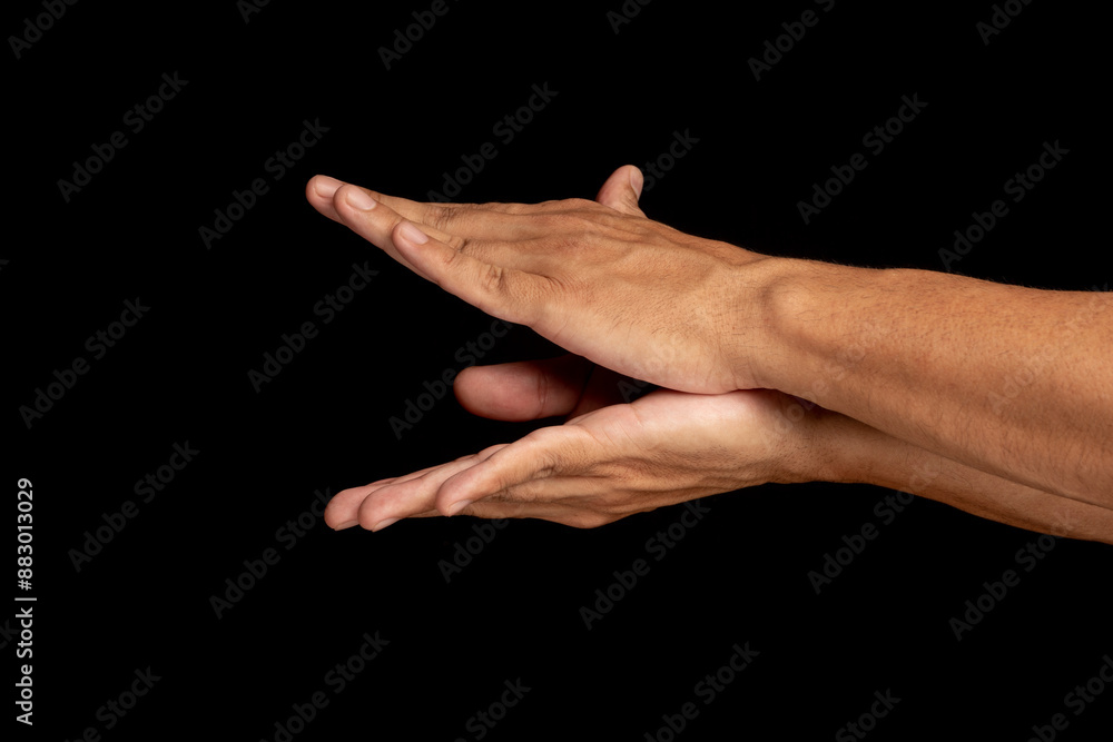 Latin man's hands making shapes. shapes with hands Latin man's hands making shapes. shapes with hands