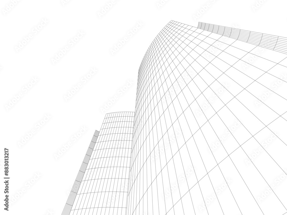 Fototapeta premium abstract architecture vector 3d illustration