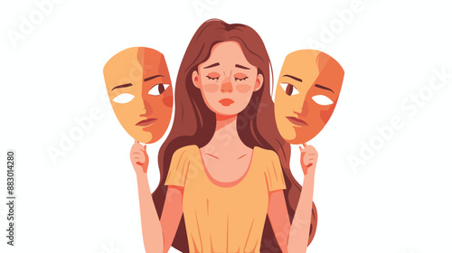 Hypocrisy Fraud Lie and Insincerity Concept. Young Women