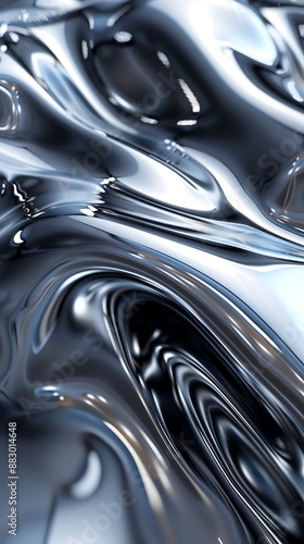 Wallpaper Mural Abstract liquid metal background with swirling, reflective surface. Metallic texture with smooth, shiny, and flowing patterns. Torontodigital.ca