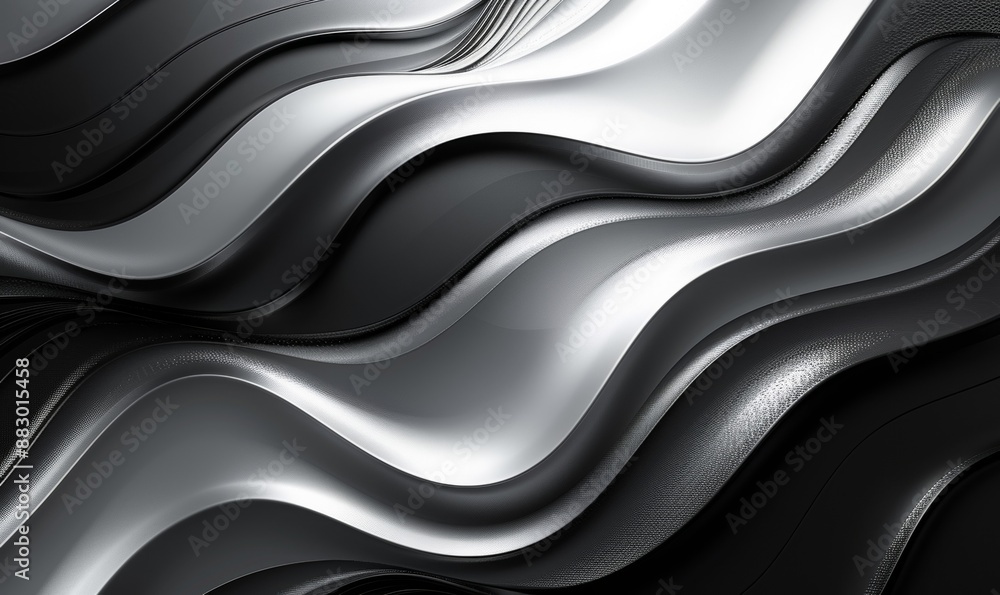 Black white silver gray abstract background for design. Geometric shape. Lines, stripes. 3d effect. Gradient. Light, glow, metallic. Web banner, Generative AI Black white silver gray abstract background for design. Geometric shape. Lines, stripes. 3d effect. Gradient. Light, glow, metallic. Web banner, Generative AI