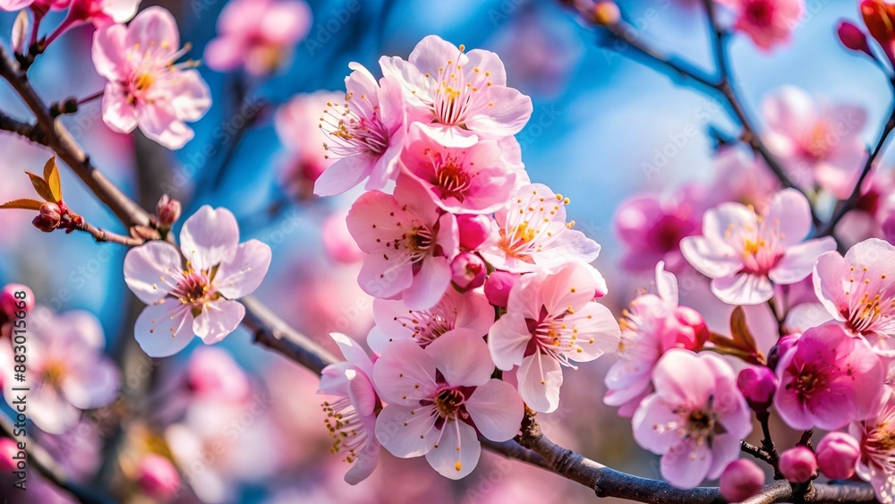 Witness the Magic of Spring, A Stunning Display of Nature's Blooming Flowers background Generative Ai Witness the Magic of Spring, A Stunning Display of Nature's Blooming Flowers background Generative Ai