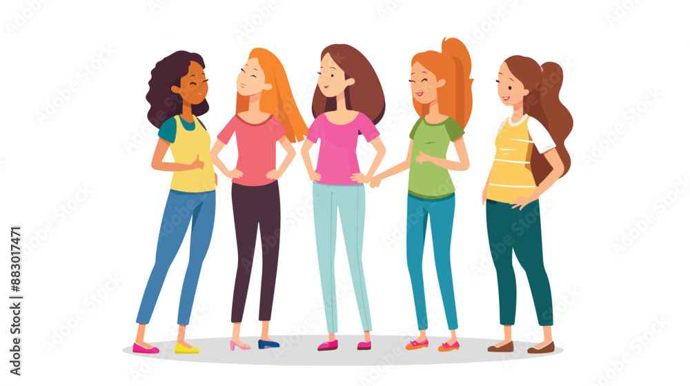 Obraz premium Girls Communicating Friendly Conversation Concept. 