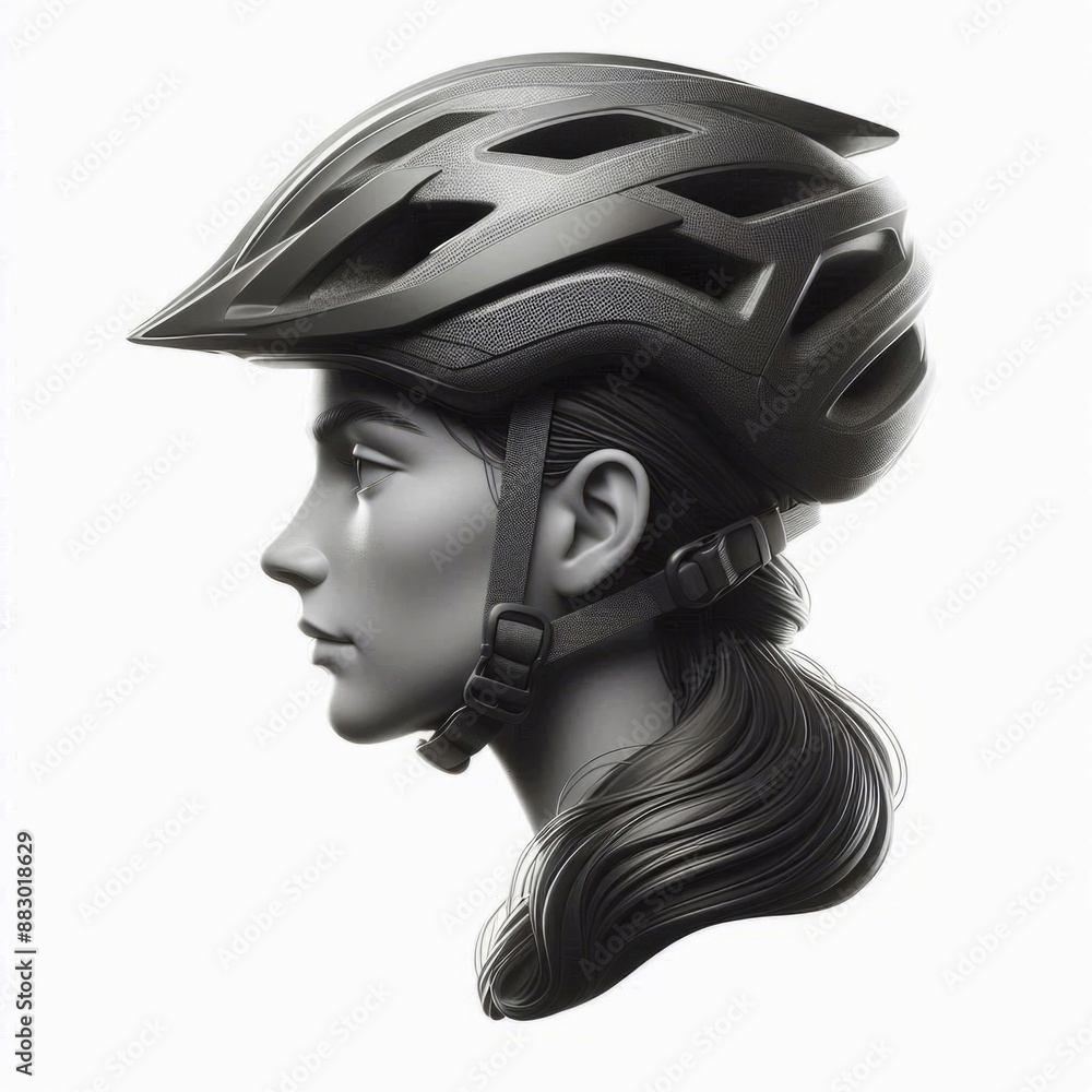 Protective bicycle helmet for adults on a white background. AI generated. Protective bicycle helmet for adults on a white background. AI generated.