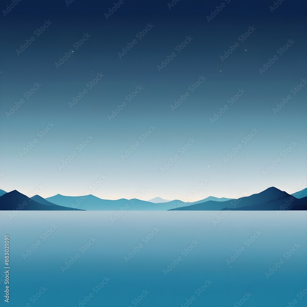 blue mountain silhouette background. design for banner, poster. generative ai blue mountain silhouette background. design for banner, poster. generative ai