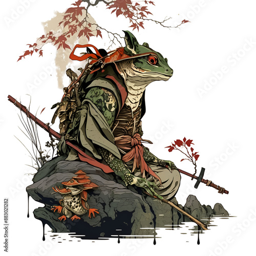 A ninja turtle in okami style