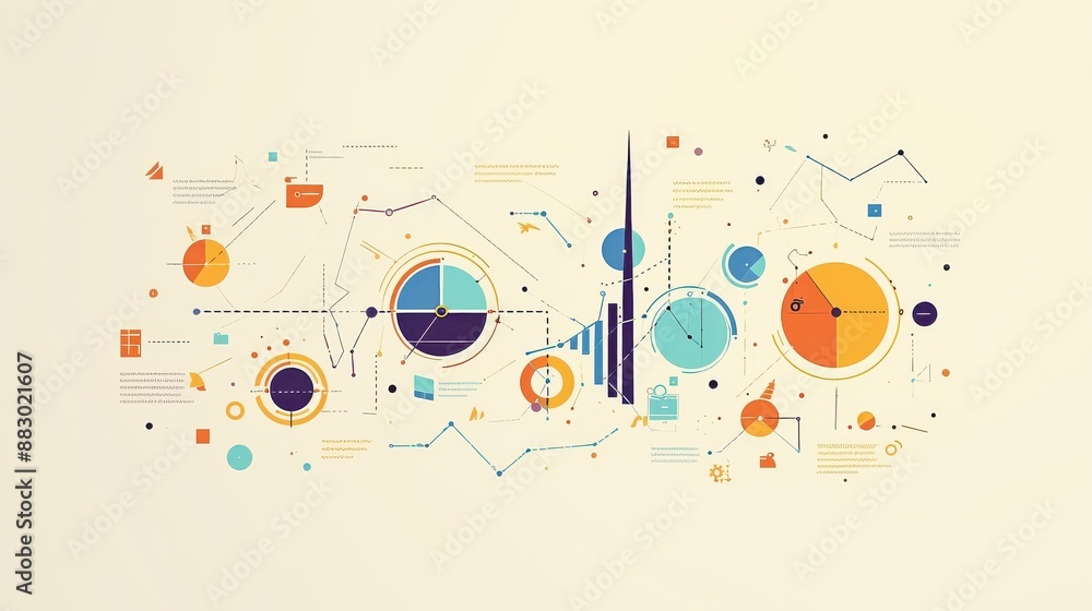 Obraz premium Flat design, trendy business infographic, basic and uncomplicated