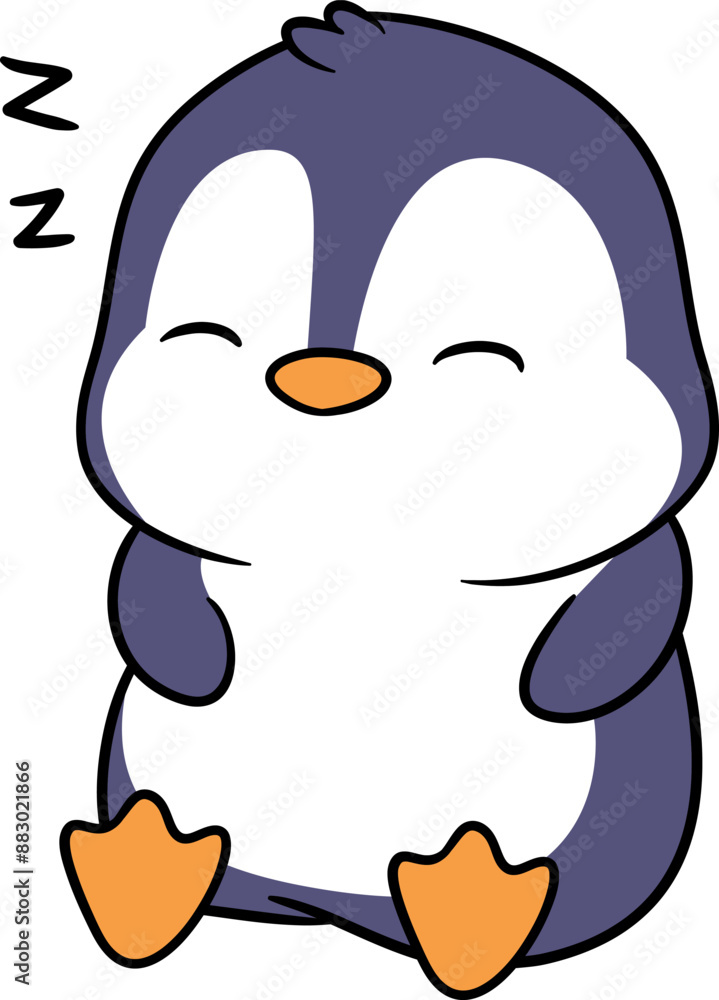 Obraz premium Attractive adorable penguin vector doing fun activities