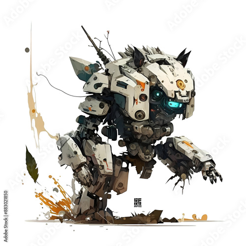 A robot in okami style