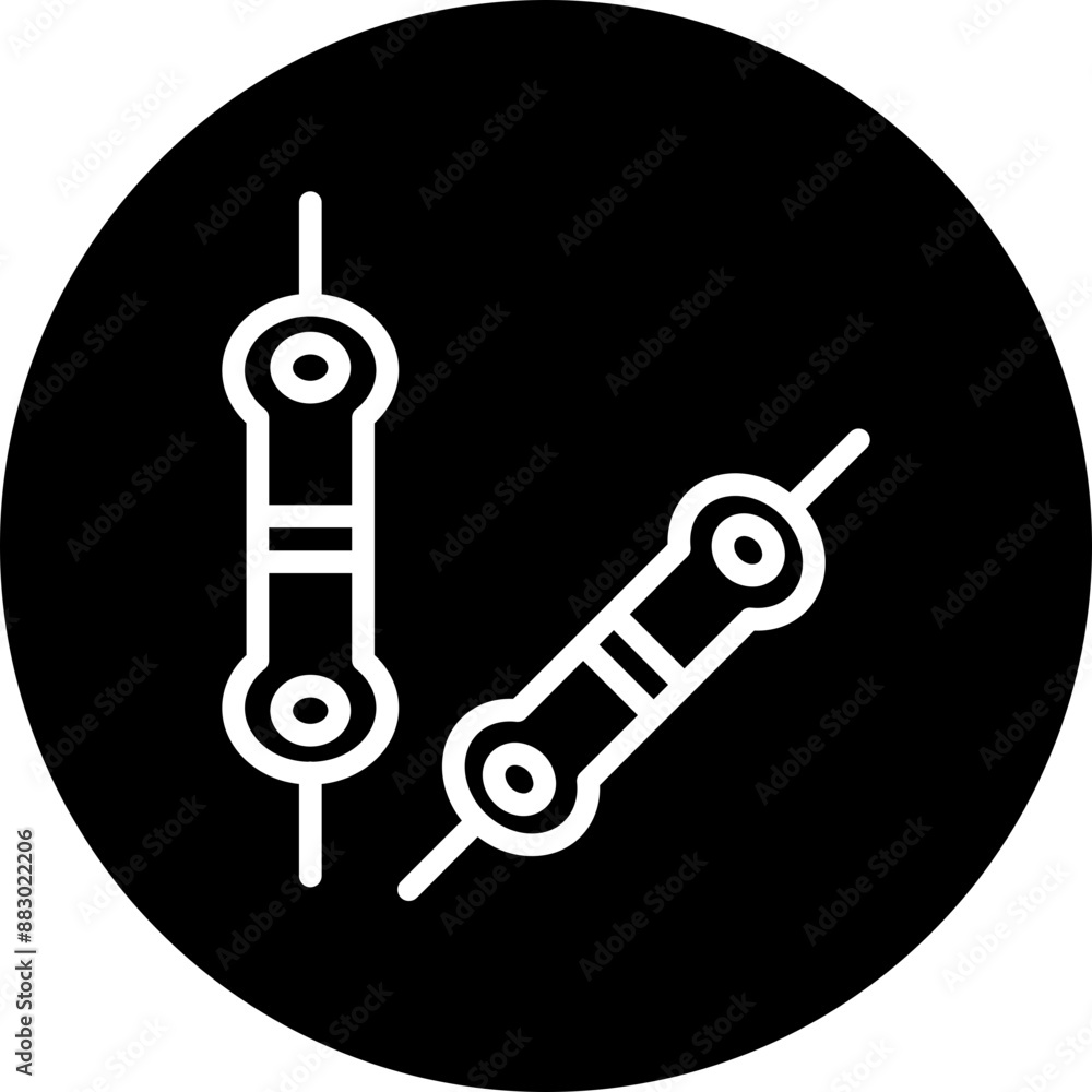 Resistor Vector Line White Circle Black