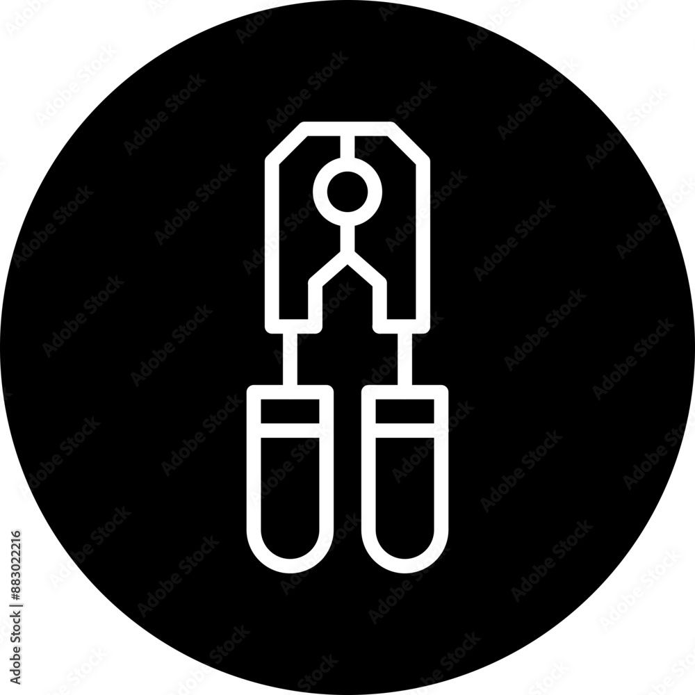 Crimping Vector Line White Circle Black Crimping Vector Line White Circle Black