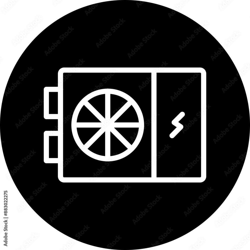 AC Supply Vector Line White Circle Black AC Supply Vector Line White Circle Black