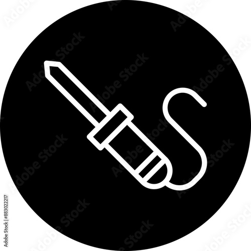 Soldering Vector Line White Circle Black