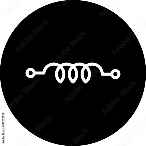Inductor Vector Line White Circle Black