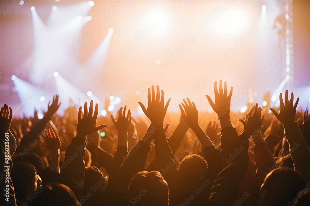 A Vibrant Scene from a Concert or Music Festival A Vibrant Scene from a Concert or Music Festival