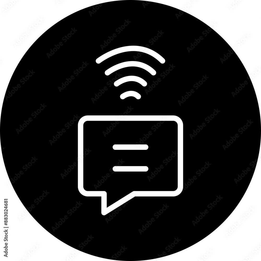 Internet Connection Vector Line White Circle Black Internet Connection Vector Line White Circle Black
