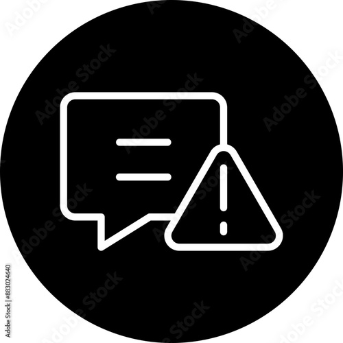 Error Message Vector Line White Circle Black