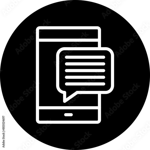 Messages Vector Line White Circle Black