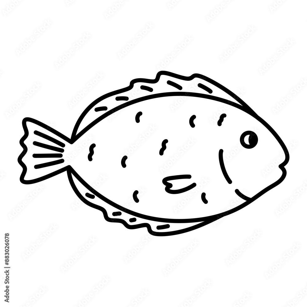 Fish isolated on white background. Vector hand-drawn illustration in doodle style. Perfect for logo, various designs. Underwater world. Fish isolated on white background. Vector hand-drawn illustration in doodle style. Perfect for logo, various designs. Underwater world.