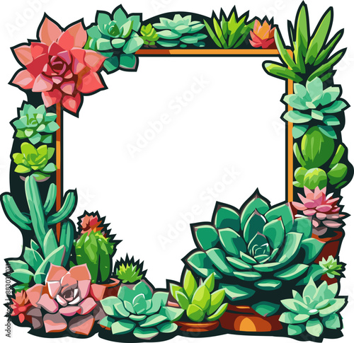 Frame with Succulents
