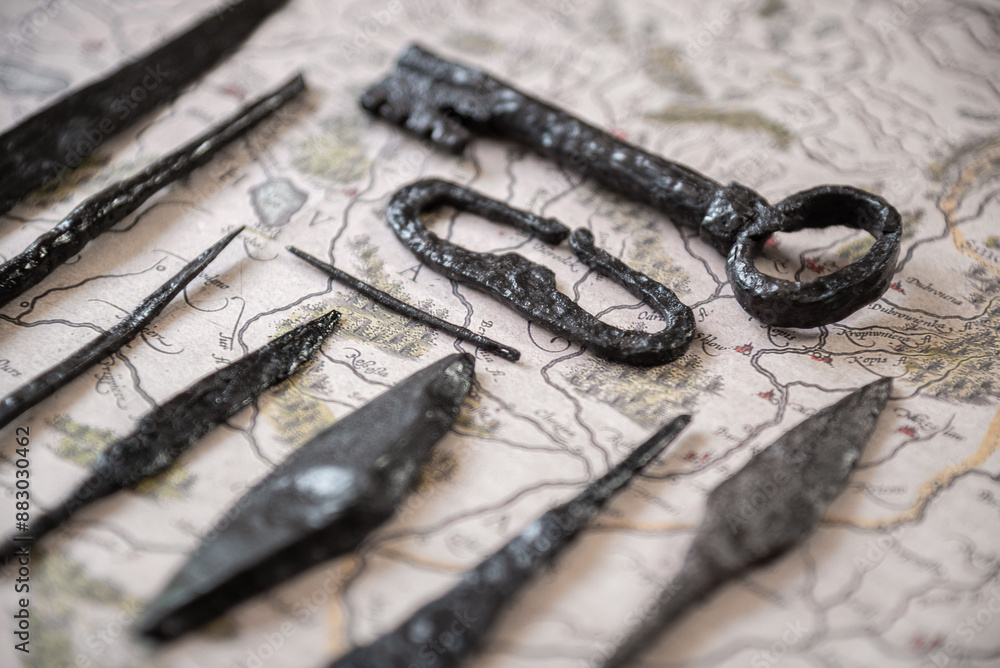 Old iron objects from the 1st-15th centuries.