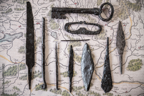 Old iron objects from the 1st-15th centuries.