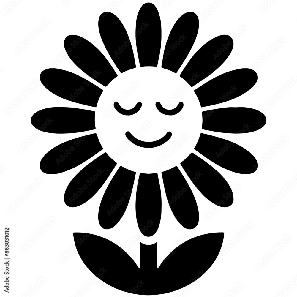 Daisy Silhouette Vector Illustration Set with Cute Floral Designs Daisy Silhouette Vector Illustration Set with Cute Floral Designs