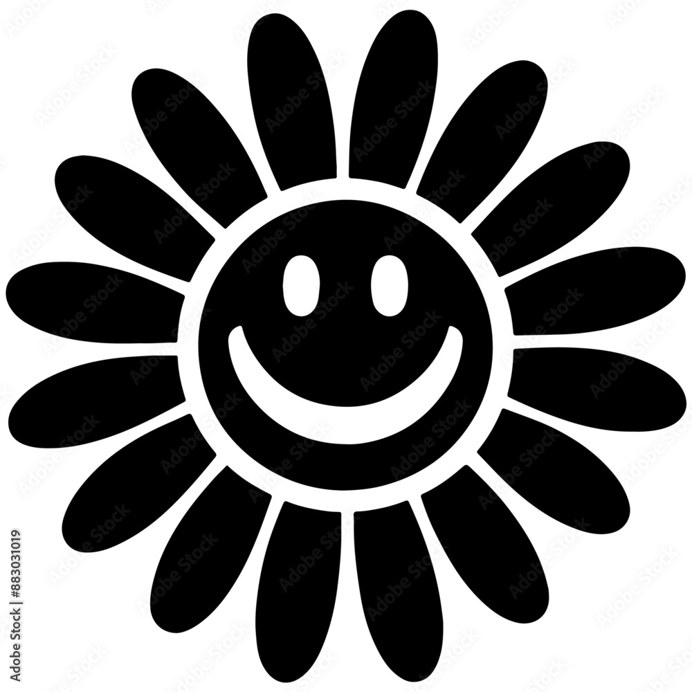 Daisy Silhouette Vector Illustration Set with Cute Floral Designs Daisy Silhouette Vector Illustration Set with Cute Floral Designs