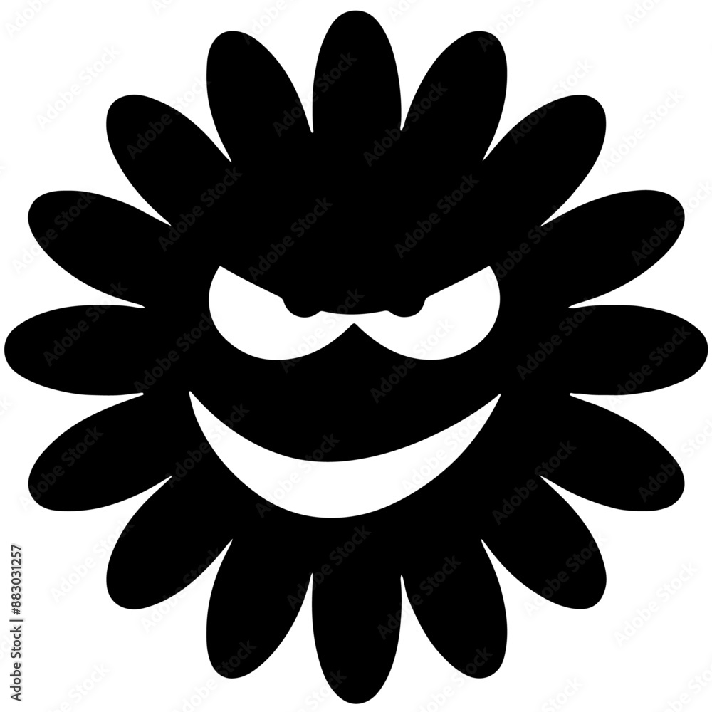 Fototapeta premium Daisy Silhouette Vector Illustration Set with Cute Floral Designs