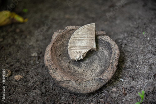 Part of a bone comb (comb) from the 1st-3rd century AD with patterns. Velbar culture