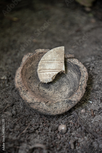 Part of a bone comb (comb) from the 1st-3rd century AD with patterns. Velbar culture