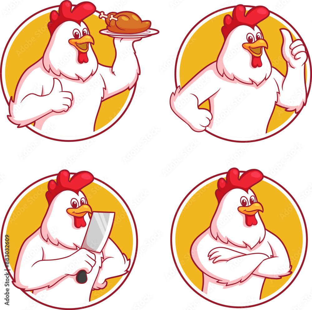 PrintChicken mascot logo vector PrintChicken mascot logo vector