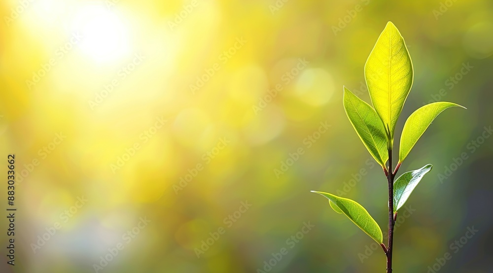 Fototapeta premium green leaves on a sunny day