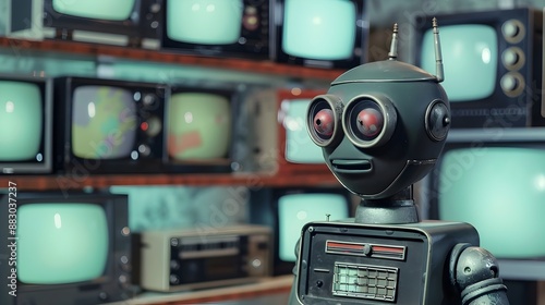 Retro Robot News Anchor in ...