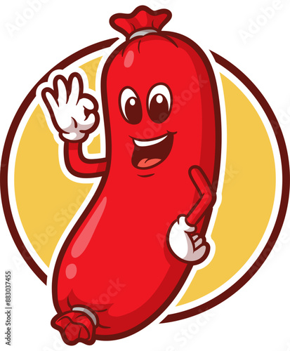 Sausage mascot logo vector perfect for your restaurant business