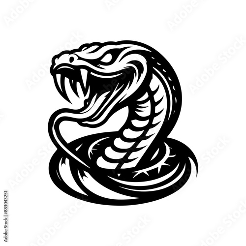 black monster snake logo design. Snake logo vector illustration