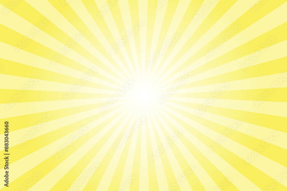 Yellow background with white sun ray. Pattern of starburst. Abstract yellow texture with light of sunburst. Radial beam of sunlight. Retro background with flash. Design of sunbeams. Yellow background with white sun ray. Pattern of starburst. Abstract yellow texture with light of sunburst. Radial beam of sunlight. Retro background with flash. Design of sunbeams.