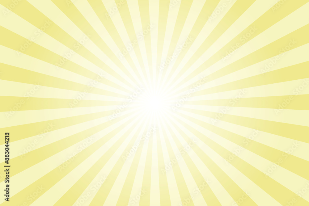 Yellow background with white sun ray. Pattern of starburst. Abstract custard yellow texture with light of sunburst. Radial beam of sunlight. Retro background with flash. Design of sunbeams. Yellow background with white sun ray. Pattern of starburst. Abstract custard yellow texture with light of sunburst. Radial beam of sunlight. Retro background with flash. Design of sunbeams.