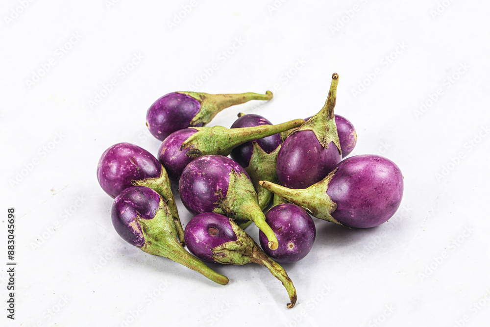 Small organic young purple round eggplant Small organic young purple round eggplant